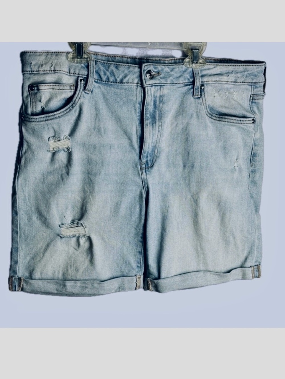 Celebrity Pink - Cuffed Light Wash Distressed Jean Shorts